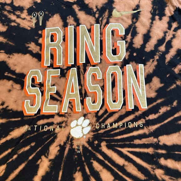 Nike cClemson Tigers Ring Season Tie Dye Shirt Size XXL - Picture 6 of 8